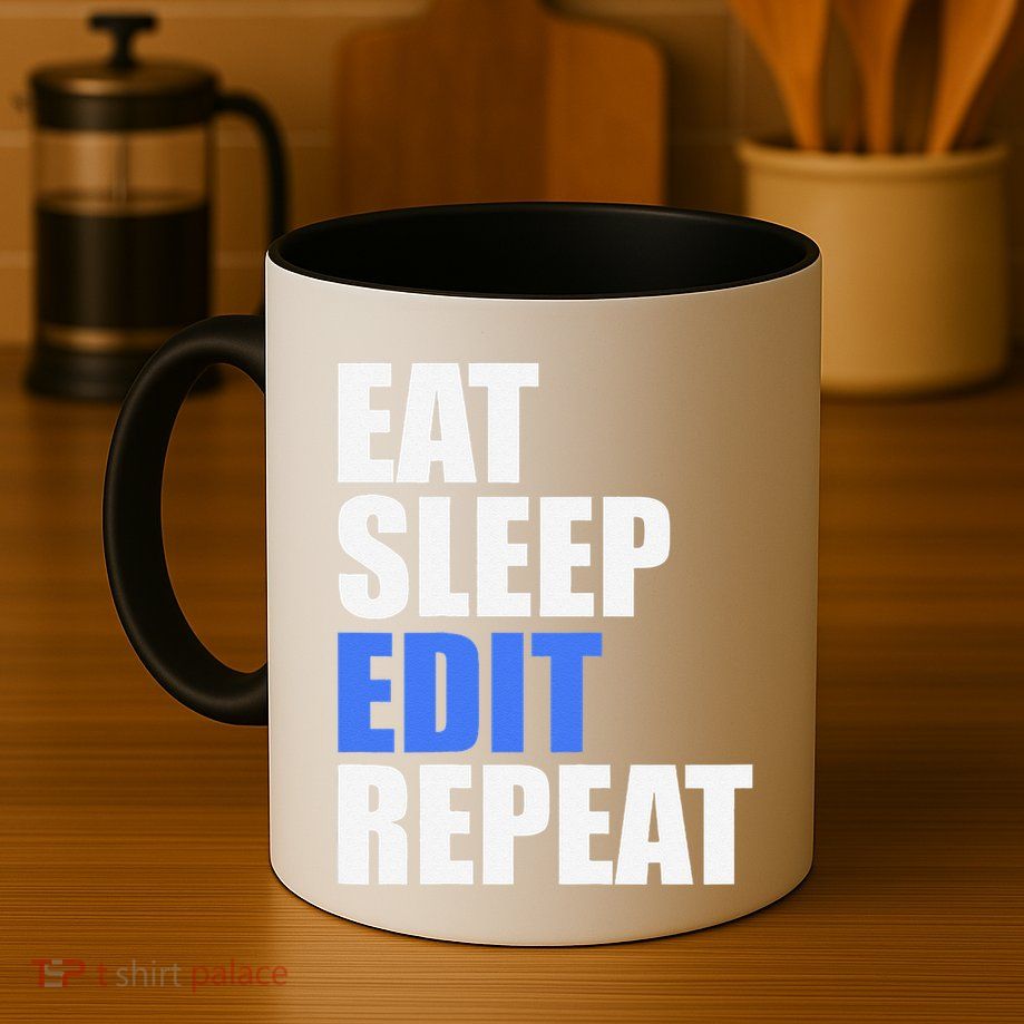 Eat Sleep Edit Repeat Editor Writer Journalist Reporter Mug
