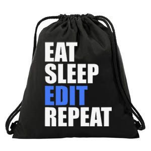 Eat Sleep Edit Repeat Editor Writer Journalist Reporter Drawstring Bag