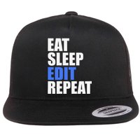 Eat Sleep Edit Repeat Editor Writer Journalist Reporter Flat Bill Trucker Hat