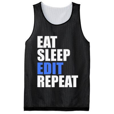 Eat Sleep Edit Repeat Editor Writer Journalist Reporter Mesh Reversible Basketball Jersey Tank