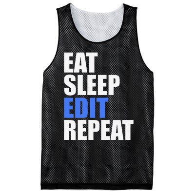 Eat Sleep Edit Repeat Editor Writer Journalist Reporter Mesh Reversible Basketball Jersey Tank