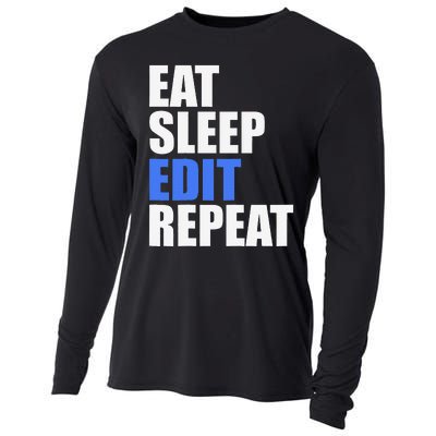 Eat Sleep Edit Repeat Editor Writer Journalist Reporter Cooling Performance Long Sleeve Crew