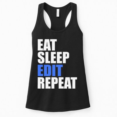 Eat Sleep Edit Repeat Editor Writer Journalist Reporter Womens Tank Top