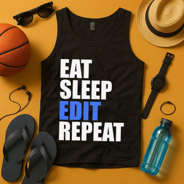 Eat Sleep Edit Repeat Editor Writer Journalist Reporter Tank Top