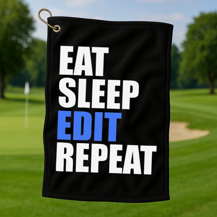 Eat Sleep Edit Repeat Editor Writer Journalist Reporter Golf Towel