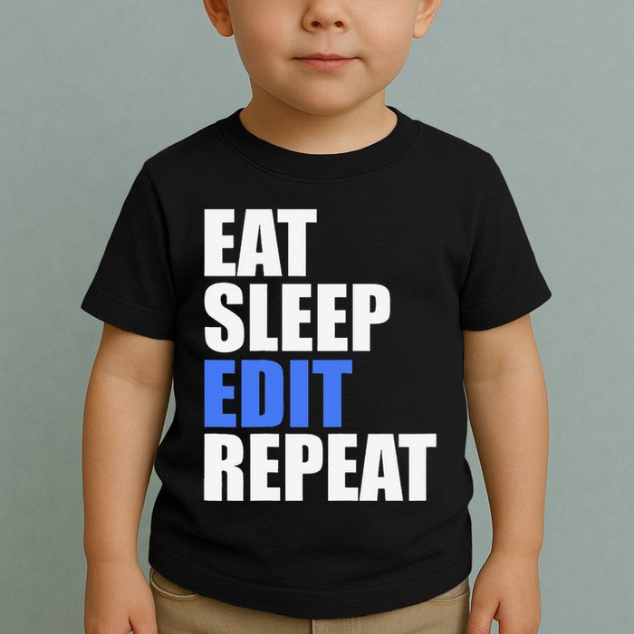 Eat Sleep Edit Repeat Editor Writer Journalist Reporter Toddler T-Shirt