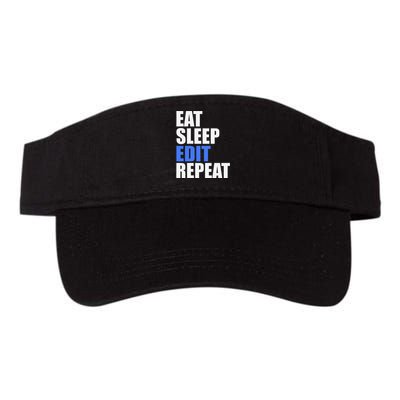 Eat Sleep Edit Repeat Editor Writer Journalist Reporter Valucap Bio-Washed Visor