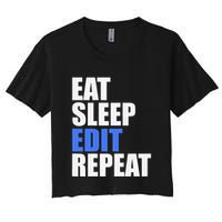 Eat Sleep Edit Repeat Editor Writer Journalist Reporter Crop Top