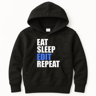 Eat Sleep Edit Repeat Editor Writer Journalist Reporter Kids Hoodie