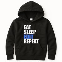 Eat Sleep Edit Repeat Editor Writer Journalist Reporter Kids Hoodie
