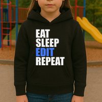 Eat Sleep Edit Repeat Editor Writer Journalist Reporter Kids Hoodie