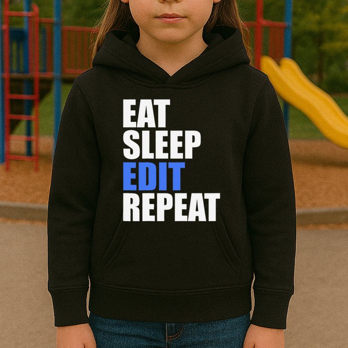 Eat Sleep Edit Repeat Editor Writer Journalist Reporter Kids Hoodie