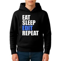 Eat Sleep Edit Repeat Editor Writer Journalist Reporter Kids Hoodie