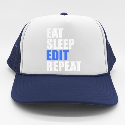 Eat Sleep Edit Repeat Editor Writer Journalist Reporter Trucker Hat