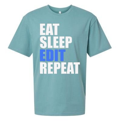 Eat Sleep Edit Repeat Editor Writer Journalist Reporter Sueded Cloud Jersey T-Shirt