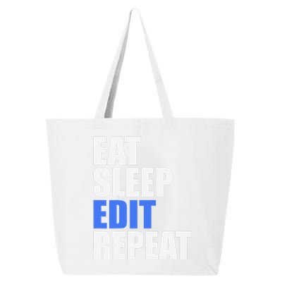 Eat Sleep Edit Repeat Editor Writer Journalist Reporter 25L Jumbo Tote