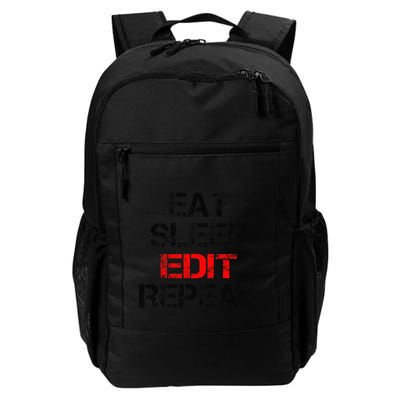 Eat Sleep Edit Repeat Editor Writer Journalist Reporter Daily Commute Backpack