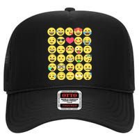 Emoticon Set High Crown Mesh Back Trucker Hat