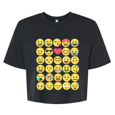 Emoticon Set Bella+Canvas Jersey Crop Tee