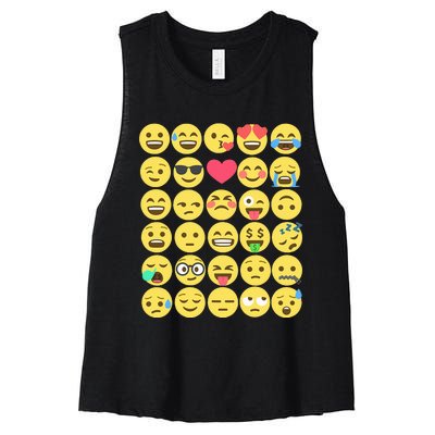 Emoticon Set Women's Racerback Cropped Tank