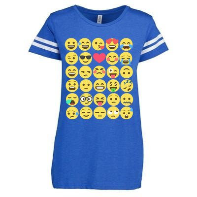 Emoticon Set Enza Ladies Jersey Football T-Shirt