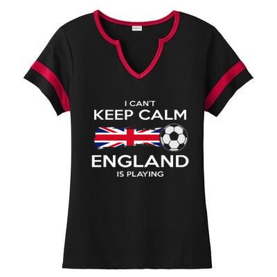 England Soccer English Player Flag Ball Ladies Halftime Notch Neck Tee