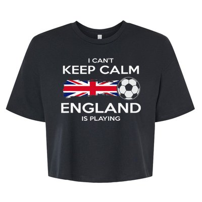 England Soccer English Player Flag Ball Bella+Canvas Jersey Crop Tee