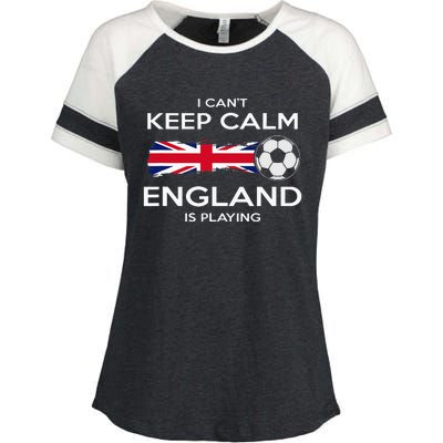 England Soccer English Player Flag Ball Enza Ladies Jersey Colorblock Tee