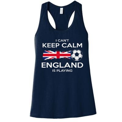 England Soccer English Player Flag Ball Women's Racerback Tank