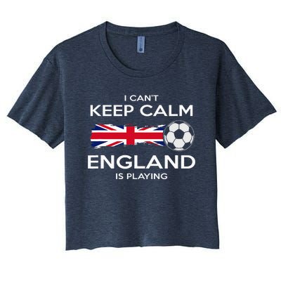 England Soccer English Player Flag Ball Women's Crop Top Tee