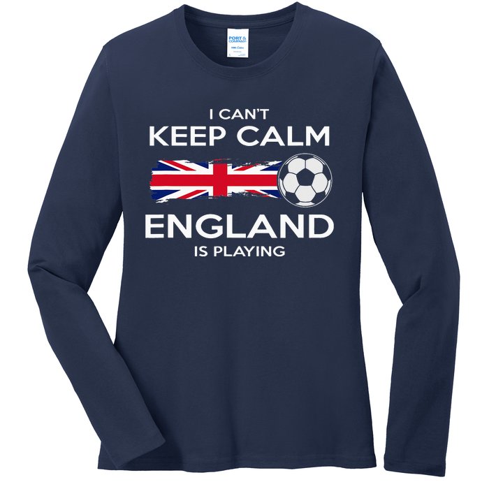 England Soccer English Player Flag Ball Ladies Long Sleeve Shirt