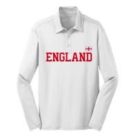 English Soccer English Flag Silk Touch Performance Long Sleeve Polo