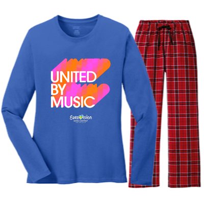 Eurovision Song Eurovision 2024 United By Music Women's Long Sleeve Flannel Pajama Set 