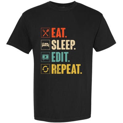 Eat Sleep Edit Repeat Vintage Editing Editor Garment-Dyed Heavyweight T-Shirt