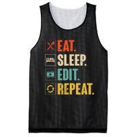 Eat Sleep Edit Repeat Vintage Editing Editor Mesh Reversible Basketball Jersey Tank