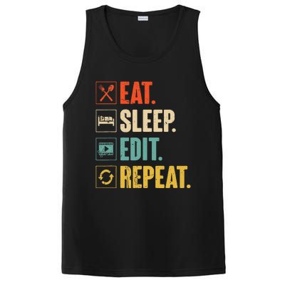 Eat Sleep Edit Repeat Vintage Editing Editor PosiCharge Competitor Tank