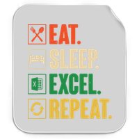 Eat Sleep Excel Repeat Funny Vintage Retro Excel Permanent Decal Sticker