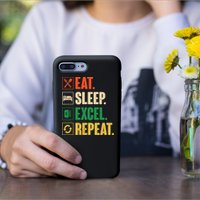 Eat Sleep Excel Repeat Funny Vintage Retro Excel Permanent Decal Sticker