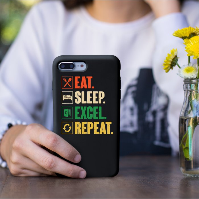 Eat Sleep Excel Repeat Funny Vintage Retro Excel Permanent Decal Sticker