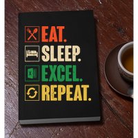 Eat Sleep Excel Repeat Funny Vintage Retro Excel Permanent Decal Sticker