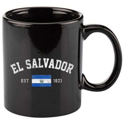 El Salvador Est. 1821 Salvadoran Flag Independence Day 11oz C Handle Ceramic Mug