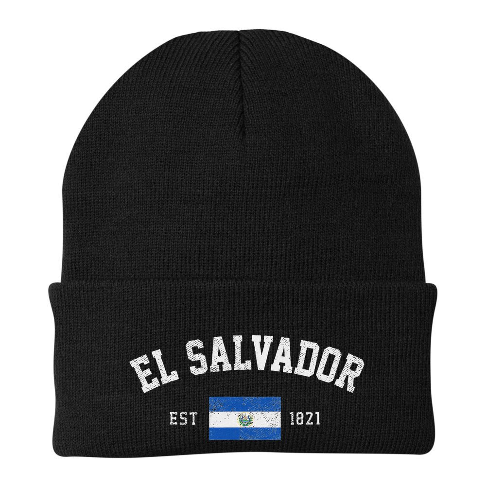 El Salvador Est. 1821 Salvadoran Flag Independence Day Beanie