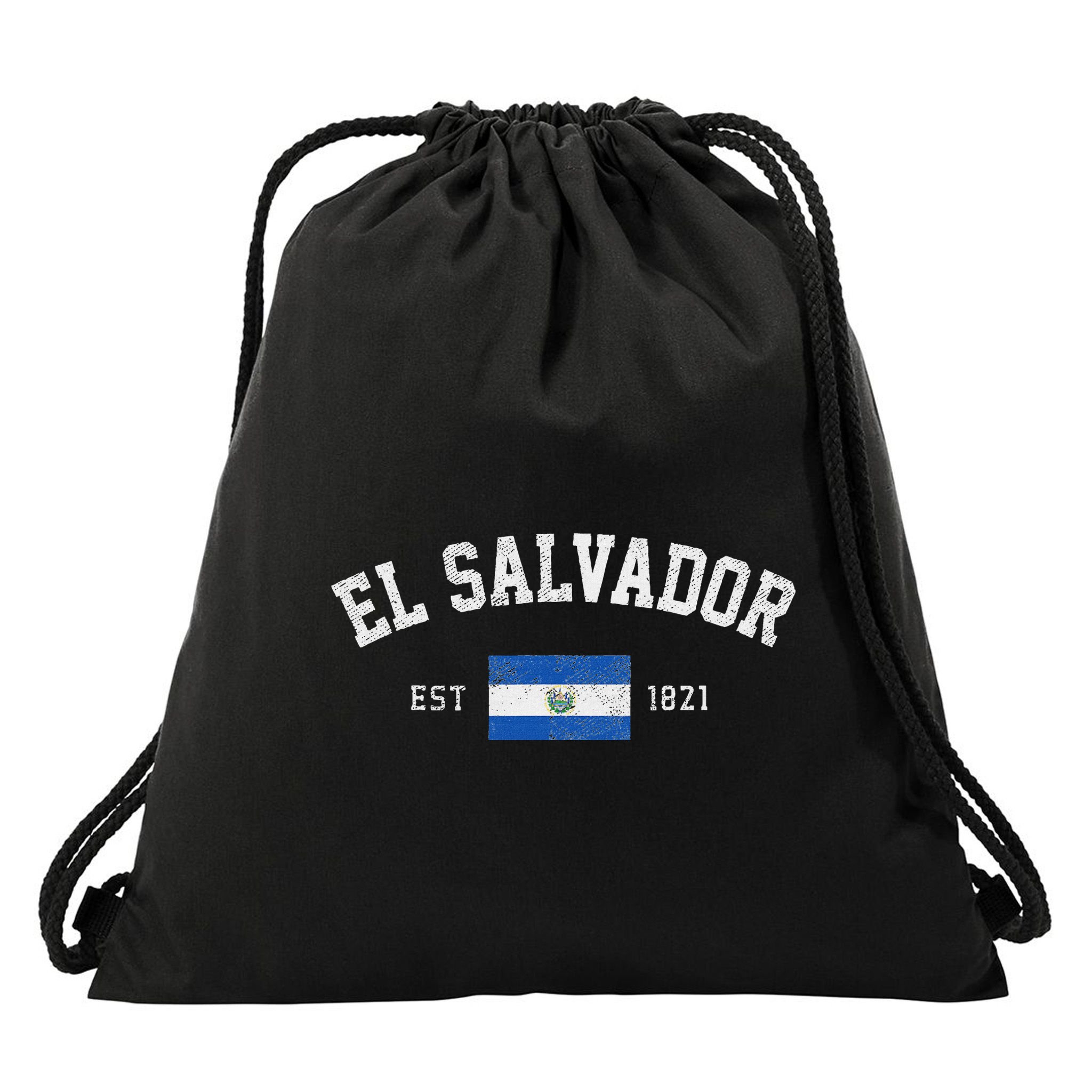 El Salvador Est. 1821 Salvadoran Flag Independence Day Drawstring Bag