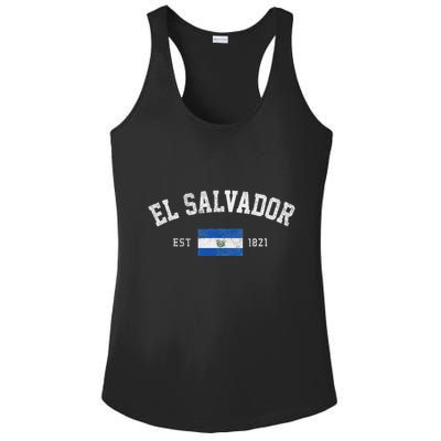 El Salvador Est. 1821 Salvadoran Flag Independence Day Ladies PosiCharge Competitor Racerback Tank