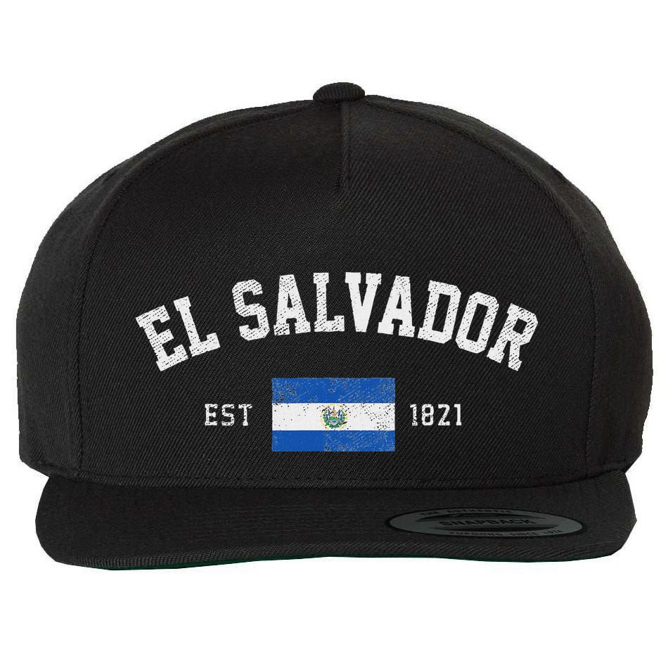 El Salvador Est. 1821 Salvadoran Flag Independence Day Wool Snapback Cap