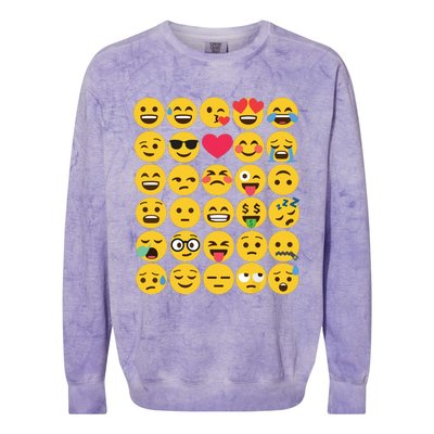 Emoticon Set Colorblast Crewneck Sweatshirt