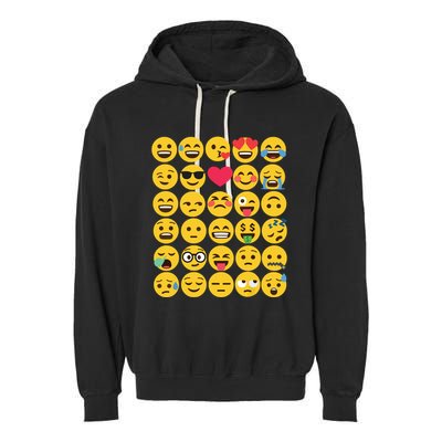 Emoticon Set Garment-Dyed Fleece Hoodie