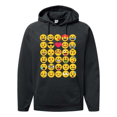 Emoticon Set Performance Fleece Hoodie