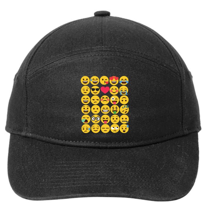 Emoticon Set 7-Panel Snapback Hat