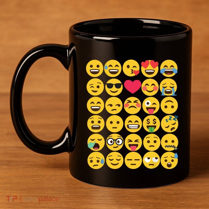 Emoticon Set 11oz C Handle Ceramic Mug